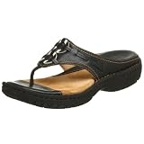  : Clarks Women's Avoca Thong Sandal,Black,5 M