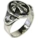 Gothic Cross Etched Surface Sterling Silver Ring