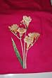 Embroidered Pink T with Yellow and white flowers Adult-M