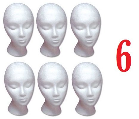 SHANY Styrofoam Model Heads / Hat Wig Foam Mannequin / Half Dozen Jumbo Pack