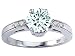 1.29 cts Genuine Aquamarine and Diamond Engagement Ring - 14kt White or Yellow Gold