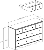 South Shore Summer Breeze Collection 6-Drawer Double Dresser, Chocolate