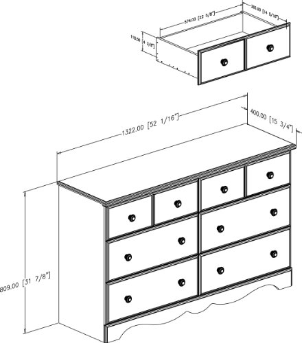 South Shore Summer Breeze Collection 6-Drawer Double Dresser, Chocolate