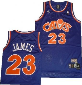 adidas Cleveland Cavaliers #23 LeBron James Royal Blue Throwback Basketball Jersey