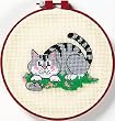 Learn-A-Craft A Cat & A Mouse 6" Round Needlepoint Kit