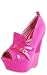 Peace12 Peep Toe Loafer Wedges FUCHSIA