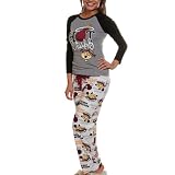 NBA Miami Heat Ladies Gray-White Little Miss NBA 2-Piece Pajama Set (Large)