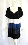 INC plus size island striped keyhole neckline tiered dress