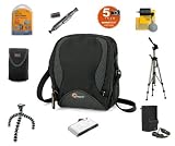 Sony Cybershot DSC-H3 Platinum Accessory Kit (Incl. LOWEPRO Carrying Case and LOWEPRO Memory Card Wallet, Two Ultra High Batteries and Charger, 64-in-1 Card Reader, 5-YR Warranty, Screen Protectors, GORILLAPOD Flex Tripod, Cleaning Pen, 57-in Tripod w/ Carrying Case, Lens Cleaning Kit)
