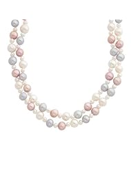 Multi Color Double Strand Cultured Pearl Necklace