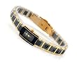 Oniss Ladie's Petite 2-Tone Stainless Steel & Ceramic Bracelet Watch Model ON-391-LG1(Black Face and Band)
