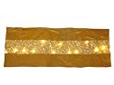 GKI Bethlehem Lighting LED 20- Light Gold Velvet Christmas Table Runner, Battery-Operated