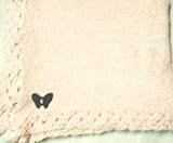 Knitted on Hand Knitting Machine Baby Pink Chenille Hand Crochet Finished with Baby Pink Rayon Chenille Infant Girls Large Blanket Size 32 By 45 Inches Trimmed with Black Velvet Rhinestone Butterfly