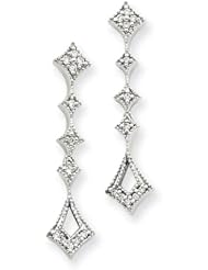 14k White Gold G-H SI2 Quality Diamond Vintage Earrings. Carat Wt- 0.1ct