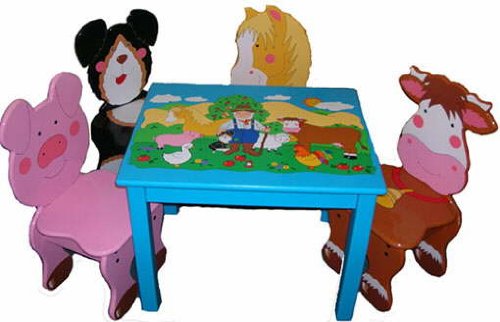 Childrens Toyshop  Toys : Farm table and 4 chairs set