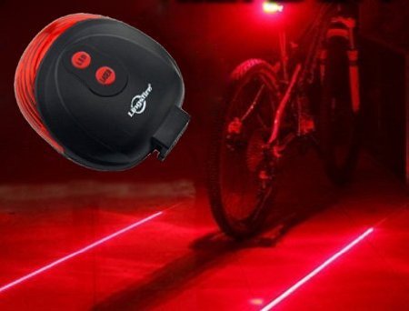 LingsFireÂ® Bike Lane LED Laser Rear Tail Light Cycling Bicycle Road Safety