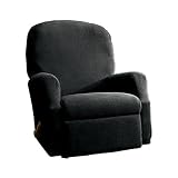 Casual Home Stretch Ribbed Recliner Slipcover - Ebony