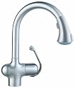 GROHE 33755SD0 LadyLux Cafe Single Handle Pullout Spray Centerset Kitchen Faucet, Stainless Steel