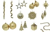 125-Piece Club Pack of Shatterproof Gold Christmas Ornaments