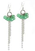 Dangle Chain Aventurine Gemstone Bead Earrings, 3.25