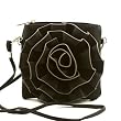 Faux Leather Rosette Cross-Body Bag