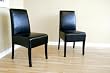 2 Black Full Leather Dining Chairs By Wholesale Interiors