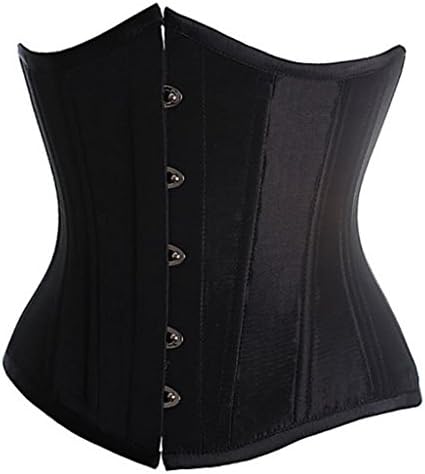LOUISE MAELYS Womens Lace-up Back Black Underbust Corsets for Waist Training