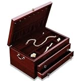 Regal Mahogany Jewelry Chest with Dior Red Lining