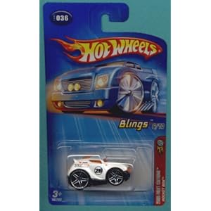 Mattel Hot Wheels 2005 Blings 1:64 Scale White Rocket Box Die Cast Car #036