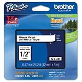 Brother Tape, White on Lime Green (TZMQG35)