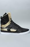 Supra The Skytop II Sneaker in Black and Gold with Black Mesh,Sneakers for Men