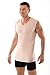 ALBERT KREUZ Men's Invisible Sleeveless v-Neck Business Undershirt Stretch Cotton Nude Beige
