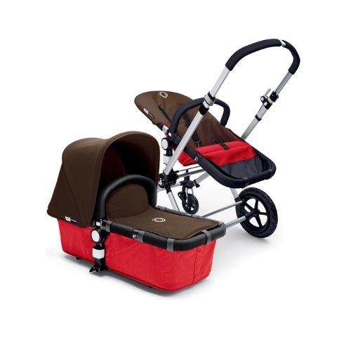 Buy Bugaboo 2011 Cameleon Stroller - Red Base/Dark Brown Canvas Tailored Fabric Set Best Price.