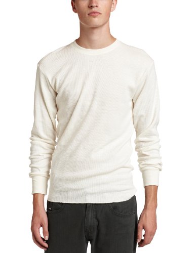 Modern Culture Mens Modern Culture Mens Long Sleeve Thermal Shirt, Natural, Large
