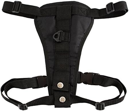 Petroad Dog Body Harness Padded, for Cars with Seat Belt Tether Comfortable with Adjustable Chest, Medium Size, 18- to 28-inch Chest, Black