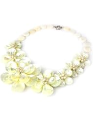 Limited Sales Promotion O-stone Pearl Nacre Necklace Flower Land Mother of Pearl 100% Handmade