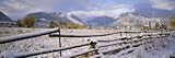 Fence on a Snow Covered Landscape and Prince of Peace Chapel, Aspen, Colorado, USA Photographic Poster Print by Panoramic Images , 32x96