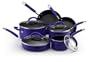 Rachael Ray Porcelain Enamel Nonstick 10-Piece Cookware Set, Blue