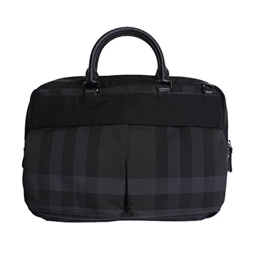 BURBERRY ビジネス ブリーフ チェック 紳士 バッグ バーバリー 33167 ブラック 黒 画像