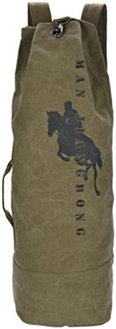 GFE Unisex Travel Bucket Bag Outdoor Hiking Camp Canvas Backpack Army Green