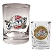 Cleveland Cavaliers Rocks Glass & Square Shot Glass Set - Primary Logo NBA Basketball