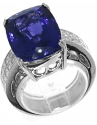 18K White Gold Tanzanite and Diamond Ring -- LIFETIME WARRANTY