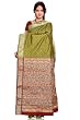 Olive Green Art Silk Indian Sari with designer pallu