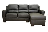3-Seat Sectional Sofa with Chaise - Dark Brown Leather
