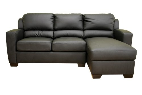 3-Seat Sectional Sofa with Chaise - Dark Brown Leather
