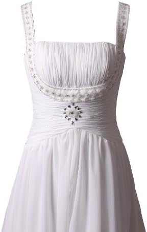 Winey Bridal Bling Beading White Sweep Train Spaghetti Strap Wedding Dresses (14W)