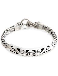 Sterling silver braided bracelet, Mystic Symbols