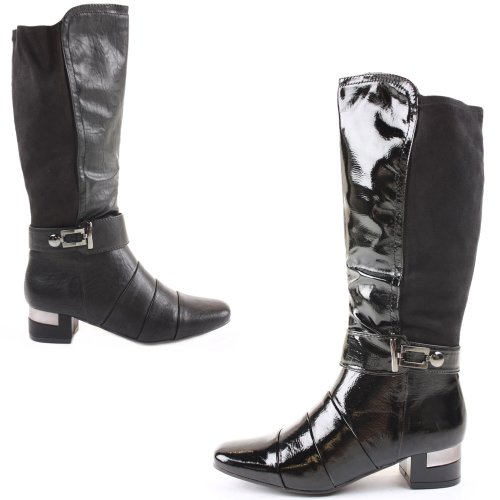 Ladies Womens Winter Fashion Stretch Knee Low Medium Heel Wide Calf High Knee Boots Size 3 - 8 new