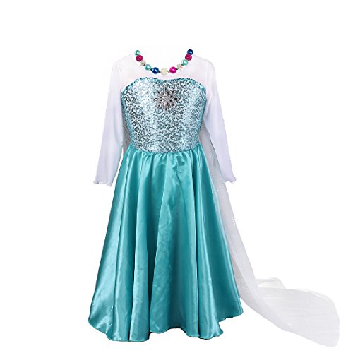 Pettigirl Little Girls' Snowflakes Dress Gift Set (Dress+Necklace+Bracelet) 3-9 Years