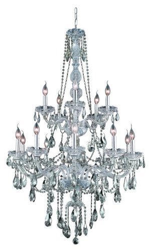 Elegant Lighting 7915G33C/RC Verona 52-Inch High 15-Light Chandelier, Chrome Finish with Crystal (Clear) Royal Cut RC Crystal
